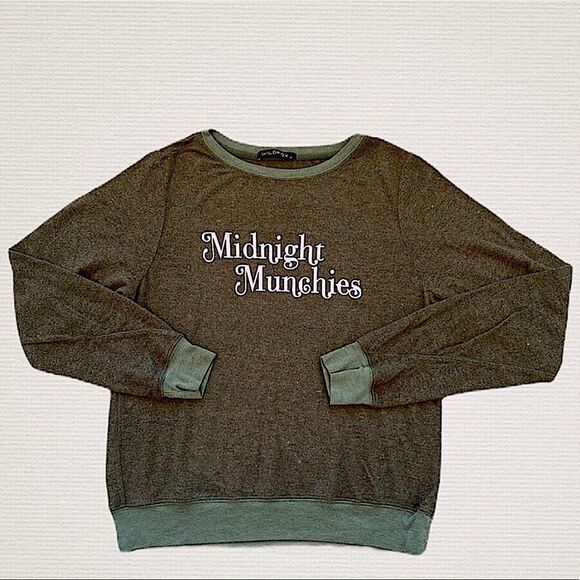 WILDFOX Sweatshirt Baggy Jumper NEW Midnight Munchies Olive Small Oversized - Picture 10 of 16